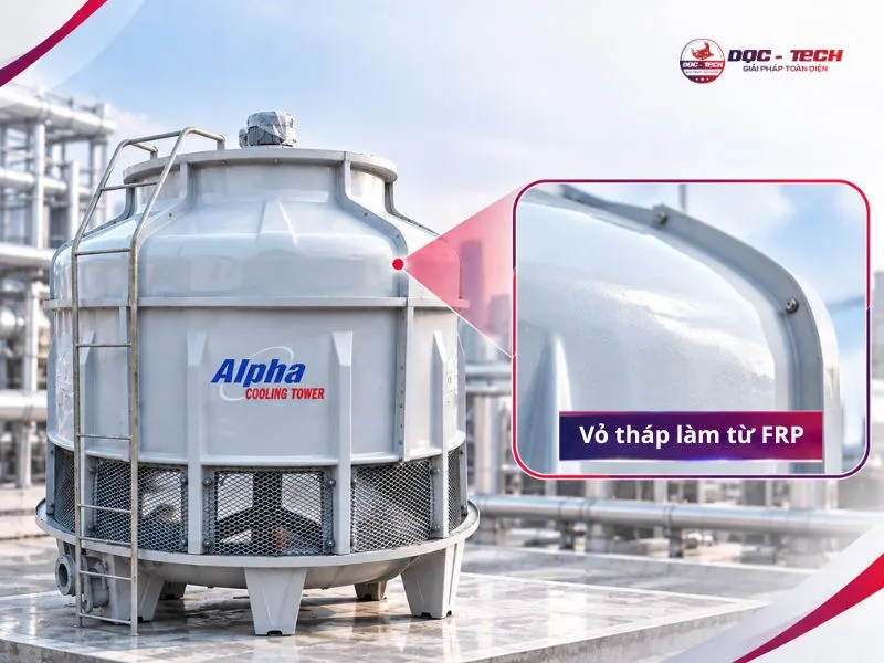 Vỏ tháp hạ nhiệt Alpha 80RT làm từ nhựa sợi thủy tinh FRP