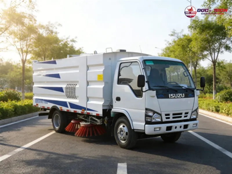 Xe quét Isuzu HCQ5072TSLQL quét hệ với hệ thống quét hút bụi