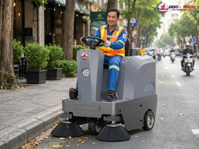 xe quét rác ngồi lái DQC Tech 4F hiệu quả xe quét rác ngồi lái DQC Tech 4F hiệu quả