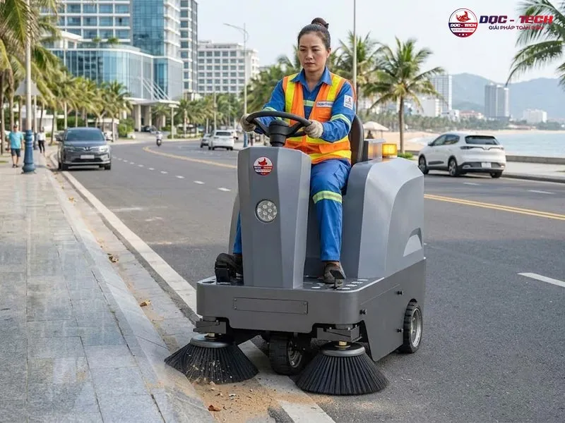 xe quét rác ngồi lái DQC Tech 4F tiện dụng xe quét rác ngồi lái DQC Tech 4F tiện dụng