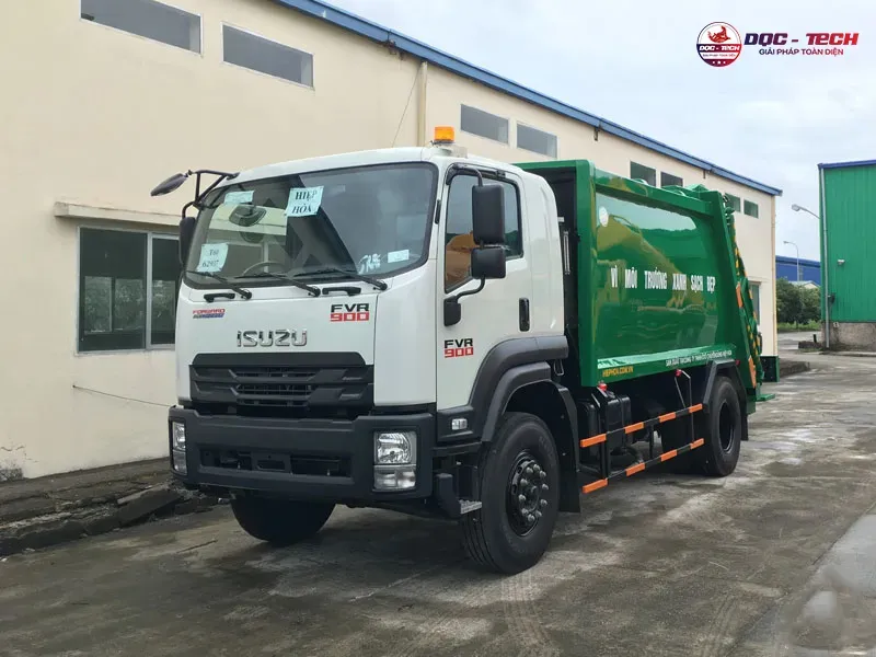 xe quét rác hút bụi đường isuzu vận chuyển lượng rác lớn