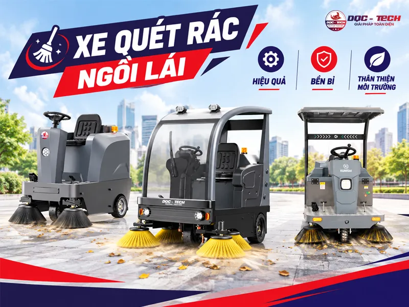 xe quét rác ngồi lái chính hãng tại dqc tech