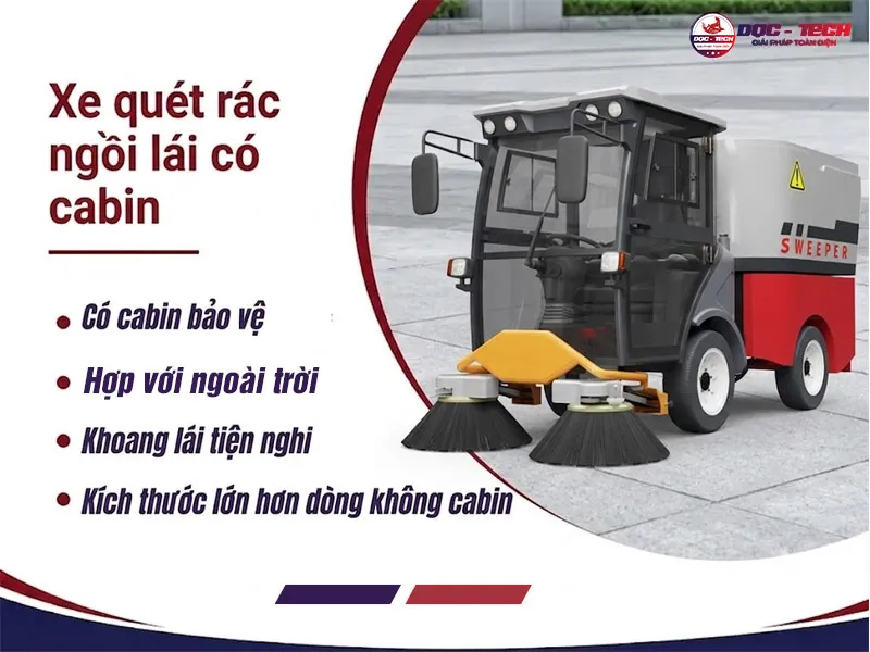 Xe quét đường ngồi lái có cabin