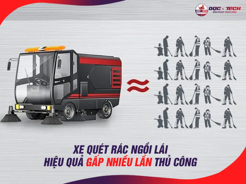 xe quét rác ngồi lái hiệu quả cao