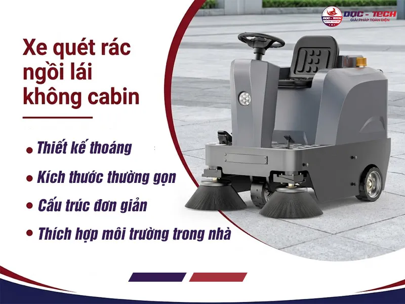 Xe quét rác ngồi lái không cabin