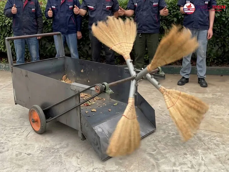 Xe quét rác tự chế không phù hợp khu vực rộng